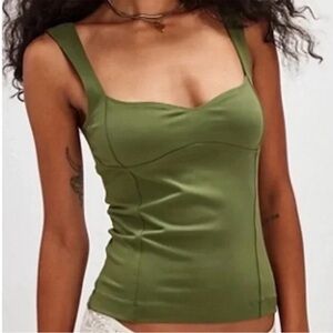 NEW FREE PEOPLE Somewhere Sometime Cami Tank Bustier Shape XS Norweigan Woods
